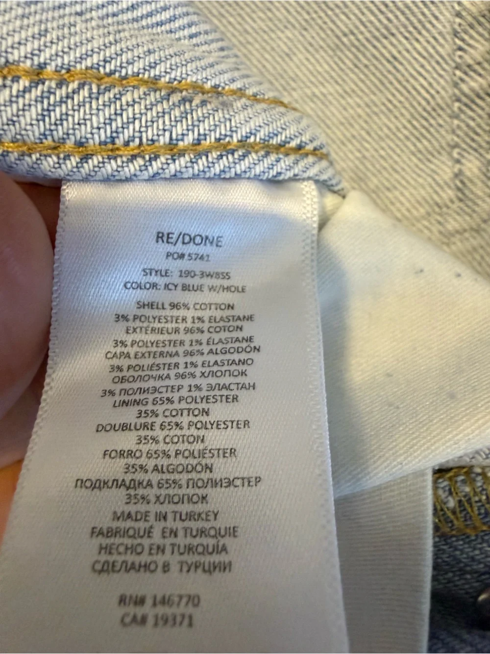 Re/Done Light Blue Distressed Men’s Jeans